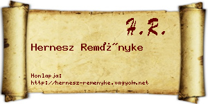 Hernesz Reményke névjegykártya